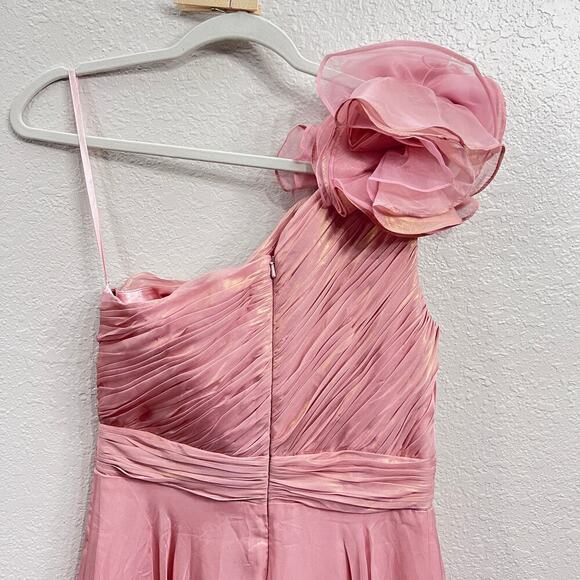 NWT $500 MAC DUGGAL 70173 PINK ONE SHOULDER MIDI DRESS Size 6 - Picture 8 of 14